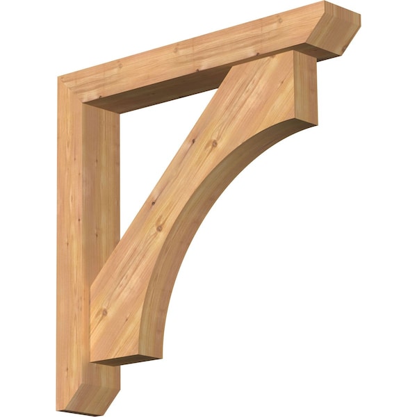 Ekena Millwork Westlake Slat Smooth Bracket w/ Offset Brace, Western Red Cedar, 5 1/2"W x 34"D x 34"H BKT0604X34X34WTL06SWR - main